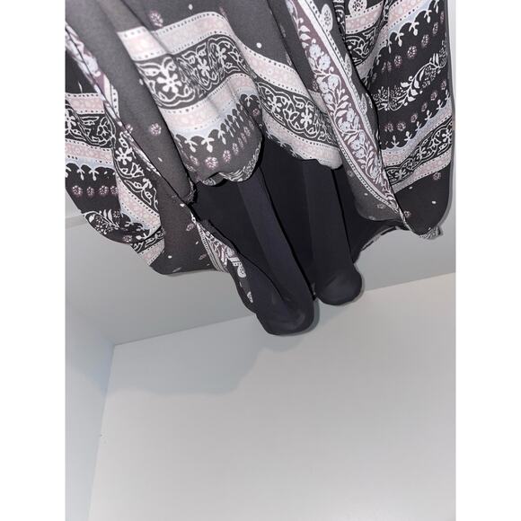 LOFT Spaghetti strap gray black purple stripe tank XS - Picture 4 of 5